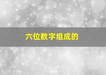 六位数字组成的