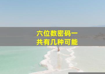 六位数密码一共有几种可能