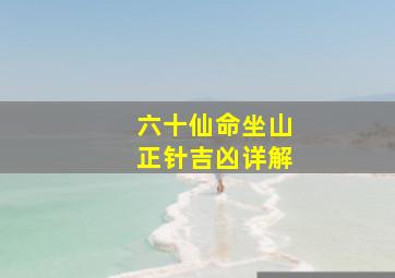 六十仙命坐山正针吉凶详解