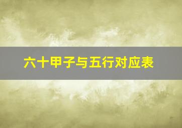 六十甲子与五行对应表