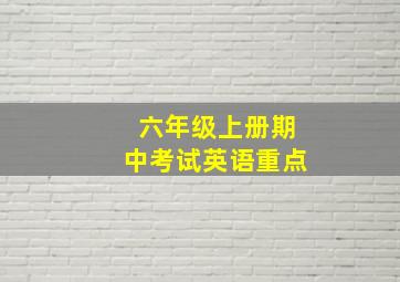 六年级上册期中考试英语重点