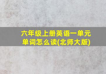 六年级上册英语一单元单词怎么读(北师大版)