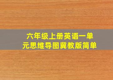 六年级上册英语一单元思维导图冀教版简单