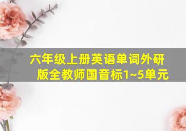 六年级上册英语单词外研版全教师国音标1~5单元