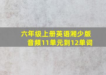 六年级上册英语湘少版音频11单元到12单词