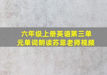 六年级上册英语第三单元单词朗读苏菲老师视频