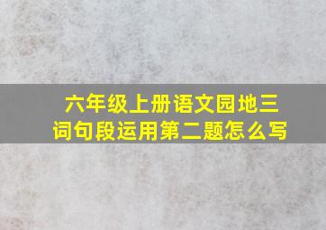 六年级上册语文园地三词句段运用第二题怎么写