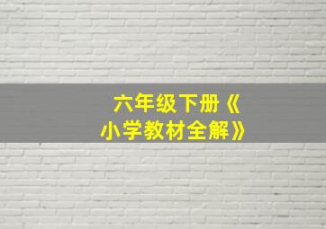 六年级下册《小学教材全解》