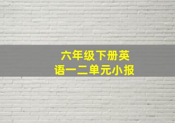 六年级下册英语一二单元小报