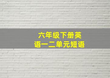 六年级下册英语一二单元短语