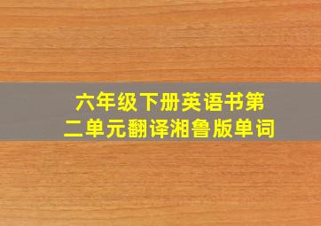 六年级下册英语书第二单元翻译湘鲁版单词