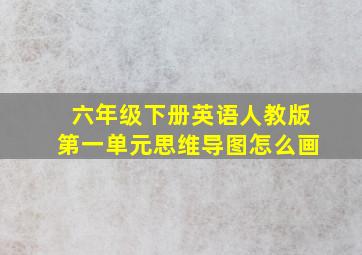 六年级下册英语人教版第一单元思维导图怎么画