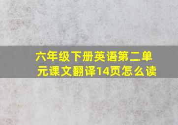 六年级下册英语第二单元课文翻译14页怎么读