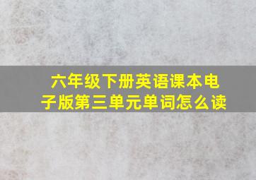 六年级下册英语课本电子版第三单元单词怎么读