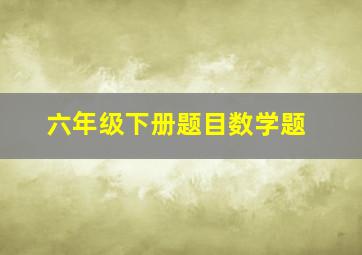 六年级下册题目数学题