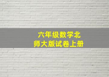 六年级数学北师大版试卷上册