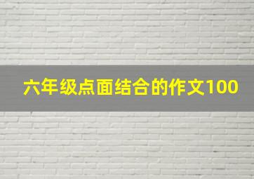 六年级点面结合的作文100