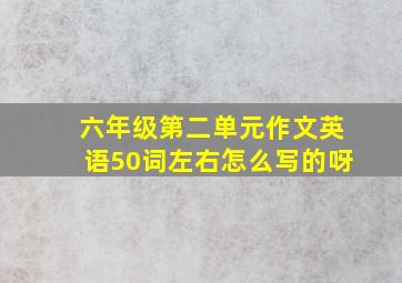 六年级第二单元作文英语50词左右怎么写的呀