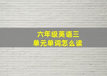 六年级英语三单元单词怎么读