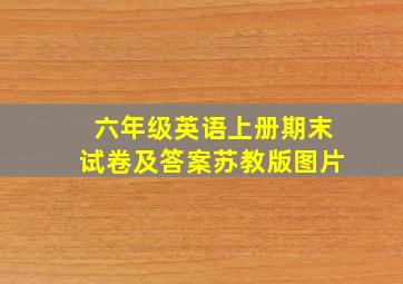 六年级英语上册期末试卷及答案苏教版图片