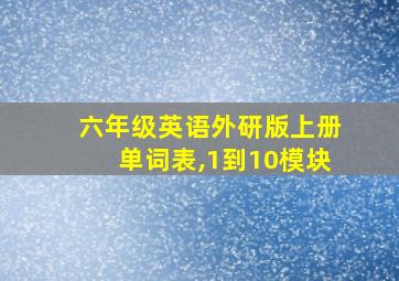 六年级英语外研版上册单词表,1到10模块