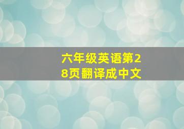 六年级英语第28页翻译成中文