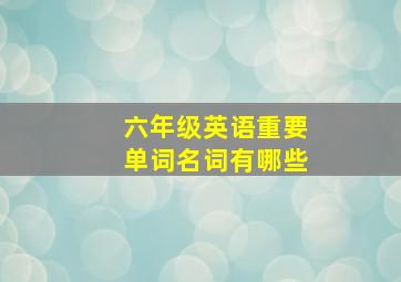 六年级英语重要单词名词有哪些