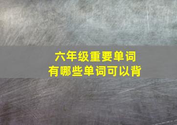 六年级重要单词有哪些单词可以背