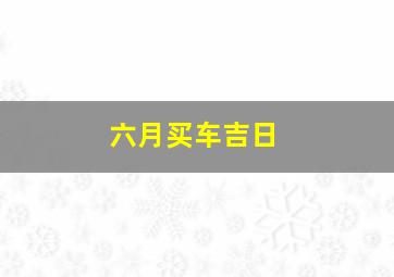 六月买车吉日