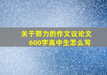 关于努力的作文议论文600字高中生怎么写