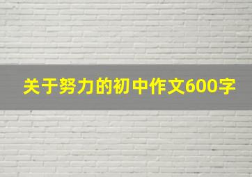 关于努力的初中作文600字