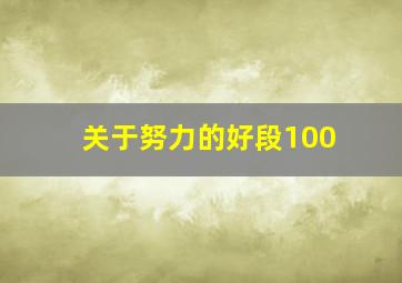 关于努力的好段100