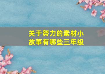 关于努力的素材小故事有哪些三年级