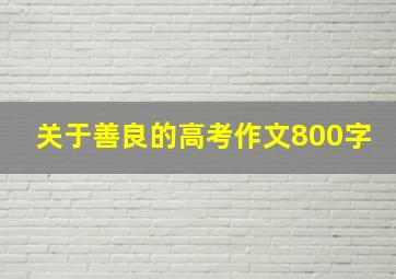 关于善良的高考作文800字