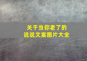 关于当你老了的说说文案图片大全