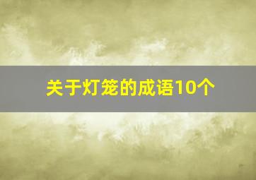 关于灯笼的成语10个