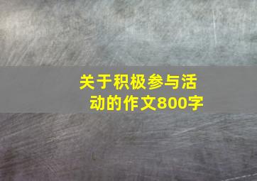 关于积极参与活动的作文800字