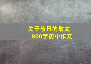 关于节日的散文800字初中作文