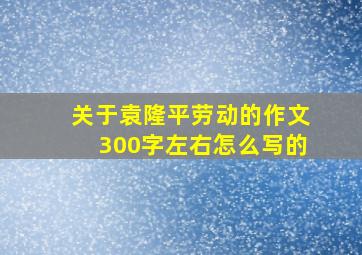 关于袁隆平劳动的作文300字左右怎么写的