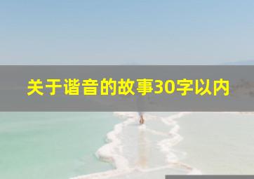 关于谐音的故事30字以内