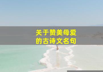 关于赞美母爱的古诗文名句