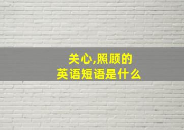 关心,照顾的英语短语是什么