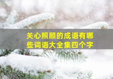 关心照顾的成语有哪些词语大全集四个字