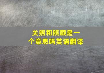 关照和照顾是一个意思吗英语翻译