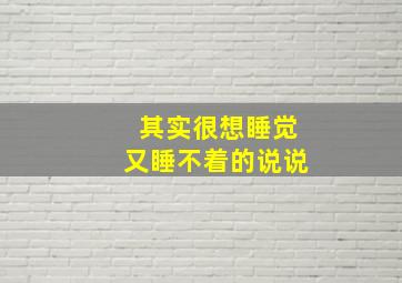 其实很想睡觉又睡不着的说说