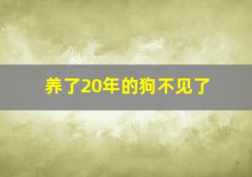 养了20年的狗不见了