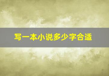 写一本小说多少字合适