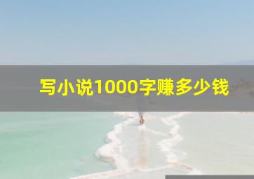 写小说1000字赚多少钱