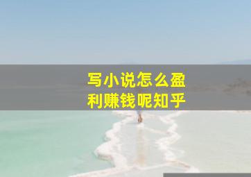 写小说怎么盈利赚钱呢知乎