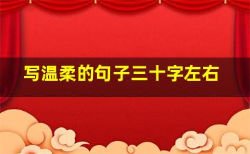 写温柔的句子三十字左右